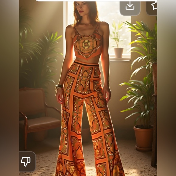 Rachel Zoe Pants - NWOT Rachel Zoe Pink and Orange Geometric two piece set